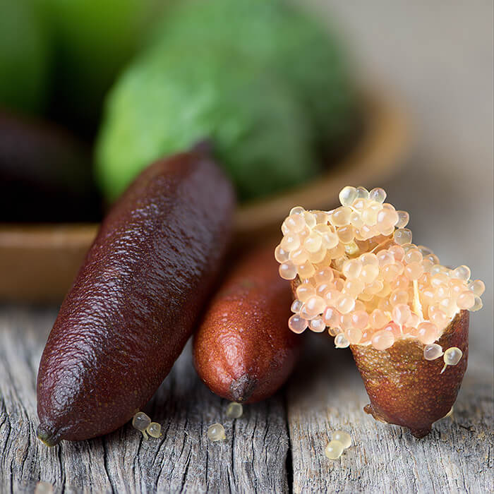 Finger limes are perfect for salads and sauces, desserts and chocolate, seafood or paired with Asian dishes.
